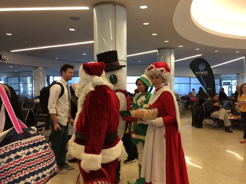 LAX was super festive on Christmas Eve.