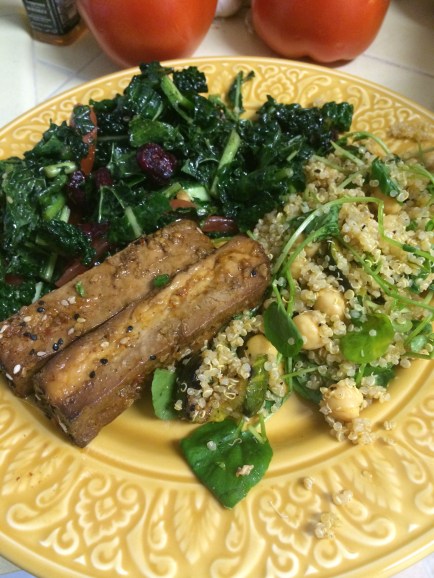 It originally came with three pieces of tofu but I ate one immediately. 