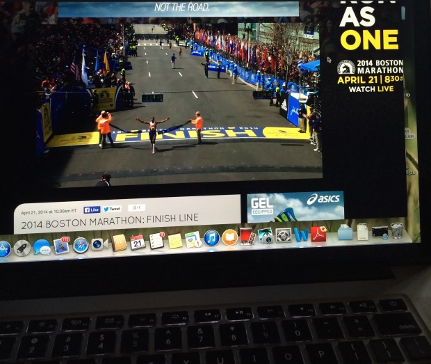 Watching the Boston Marathon!