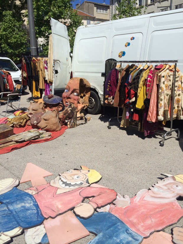 There's a flea market that has been going on in Place Pie most days we've visited Les Halles with some really interesting vendors.