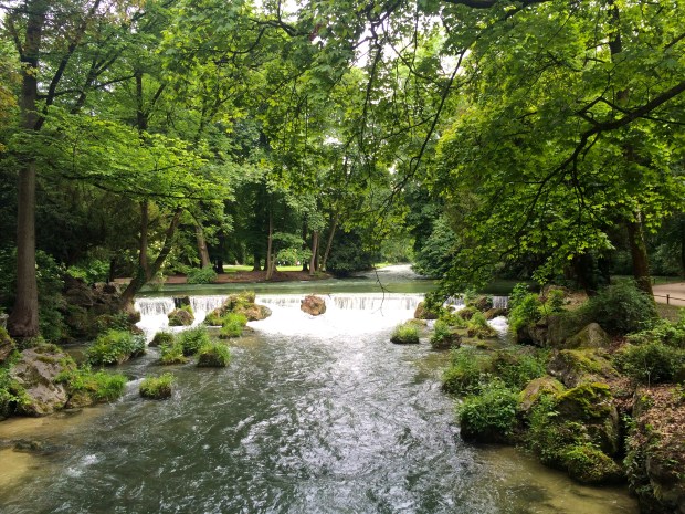 The Englischer Garten (English Garden) is beautiful and humungous (and bigger than Central Park) and starts in the city center. I wanted to run here, but didn't make it. One day!