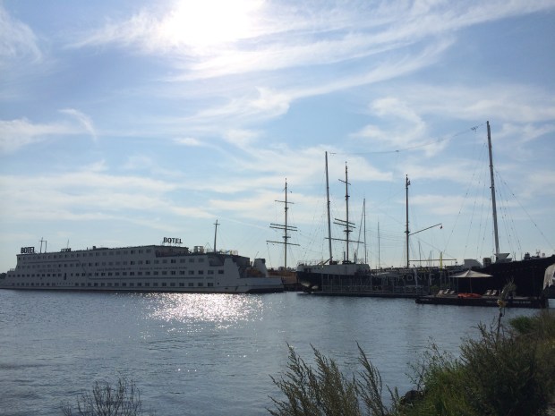 A boat made into a hotel.