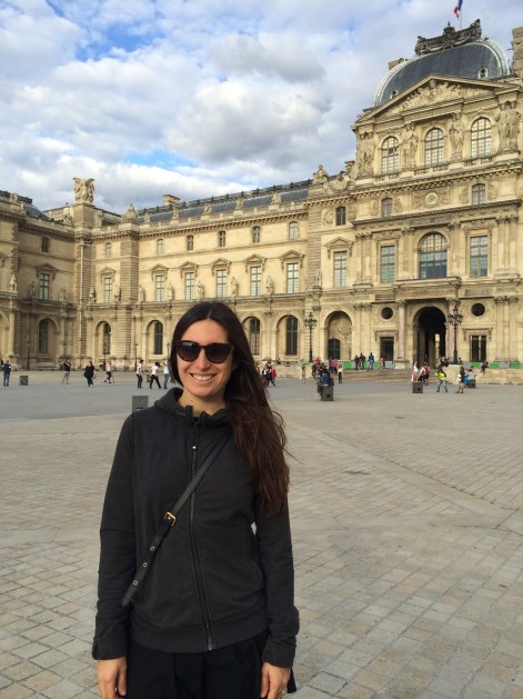 Outside the Louvre.
