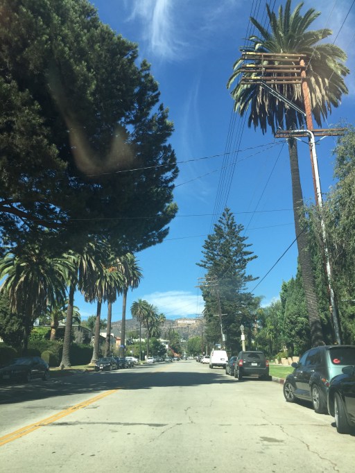 Driving around apartment hunting with the Hollywood sign right there.