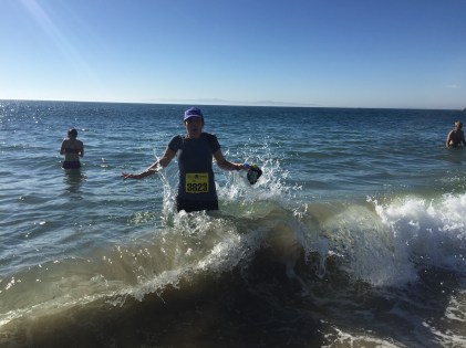 Ran the Santa Barbara Half Marathon, got hit by a wave afterward. 